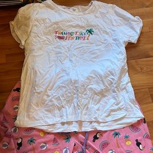 Chelsea Peers “Tropic Like It’s Hot” Pajama Set (T-Shirt and Pants)